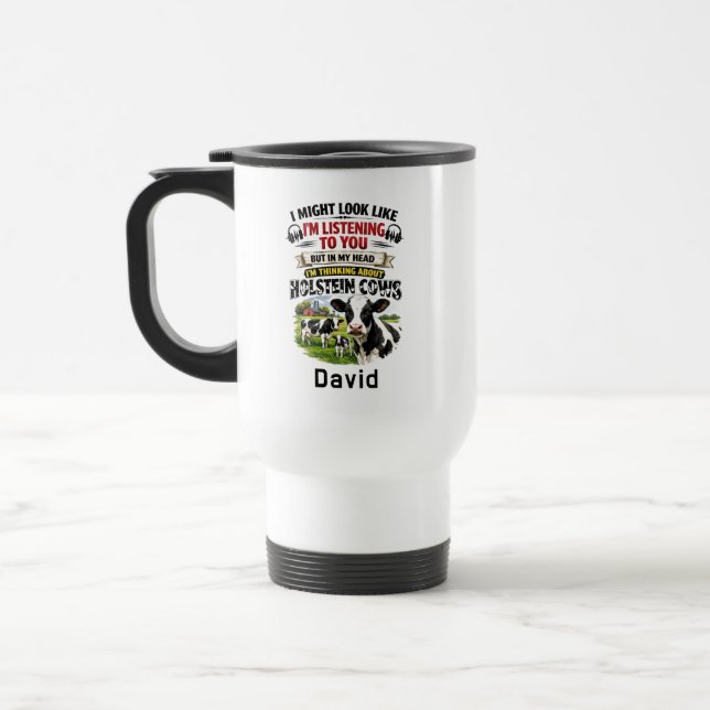 Funny Cow Mug – Thinking About Holstein Cows (Left)