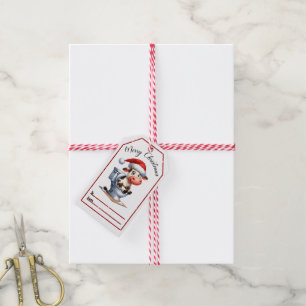 Funny cow-on-toilet Christmas tag