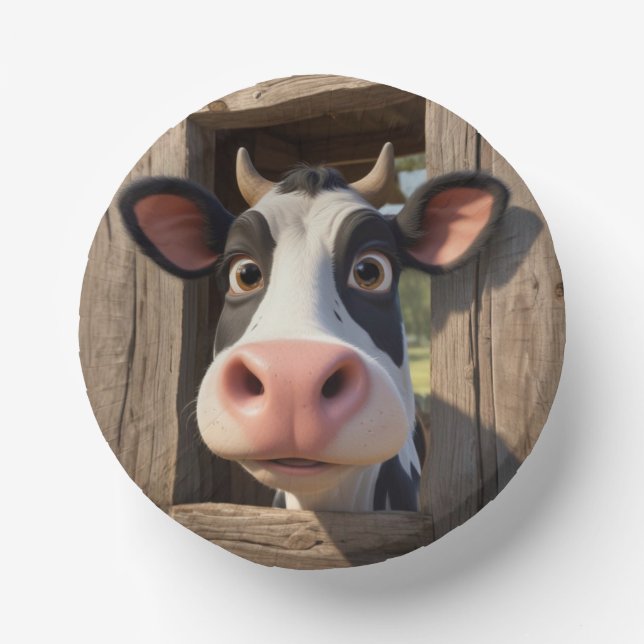 Funny Cow  Paper Plate (Front)