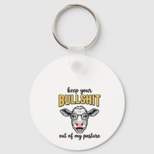 Funny Cow Pasture Vintage Shirt Design_1 Keychain