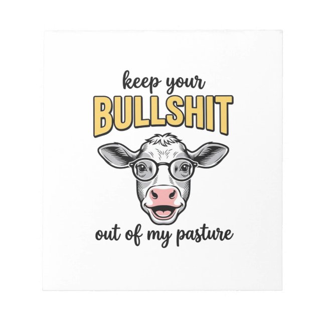 Funny Cow Pasture Vintage Shirt Design_1 Notepad (Front)