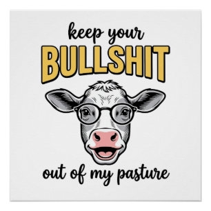 Funny Cow Pasture Vintage Shirt Design_1 Poster