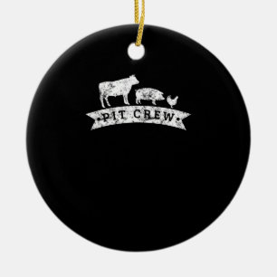 Funny Cow Pig Chicken Lovers Gift Funny BBQ Love Ceramic Ornament