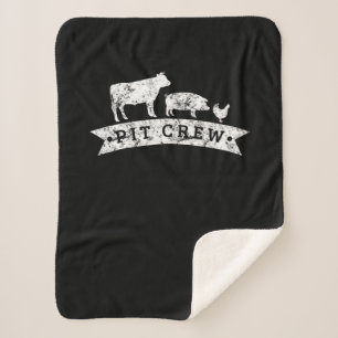 Funny Cow Pig Chicken Lovers Gift   Funny BBQ Love Sherpa Blanket