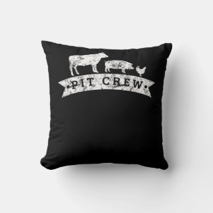 Funny Cow Pig Chicken Lovers Gift Funny BBQ Love Throw Pillow