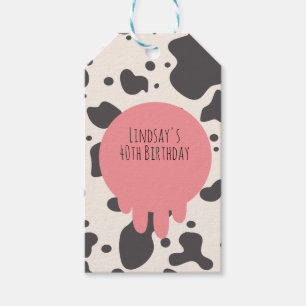 Funny Cow Print Adult Party 40th Birthday    Gift Tags