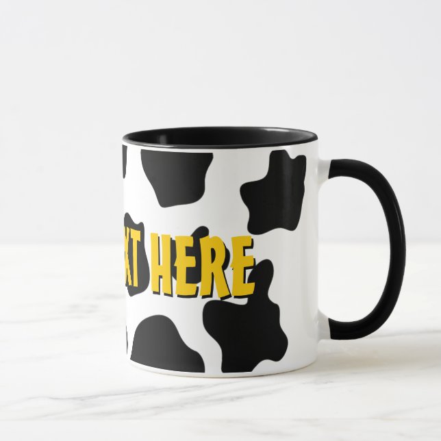 Funny Cow print coffee mug | Farm animal pattern (Right)