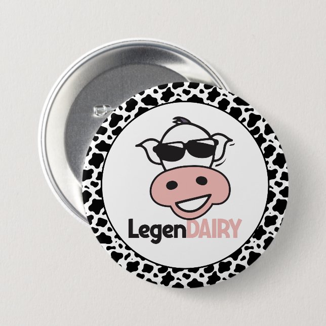Funny Cow Pun  3 Inch Round Button (Front & Back)