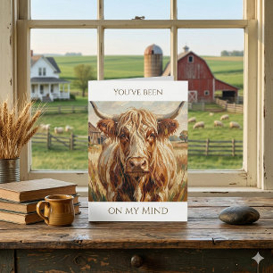Funny Cow Pun   Thinking About You Card