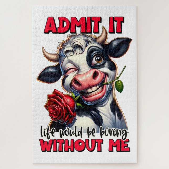 Funny Cow Quote Saying  Jigsaw Puzzle (Vertical)