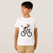 Funny Cow Riding Bicycle Art T-Shirt (Front Full)