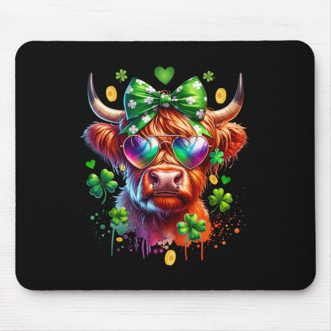 Funny Cow St Patricks Day  Mouse Pad (Front)