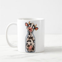 Funny Cow Stuck Inside Milk Bottle
