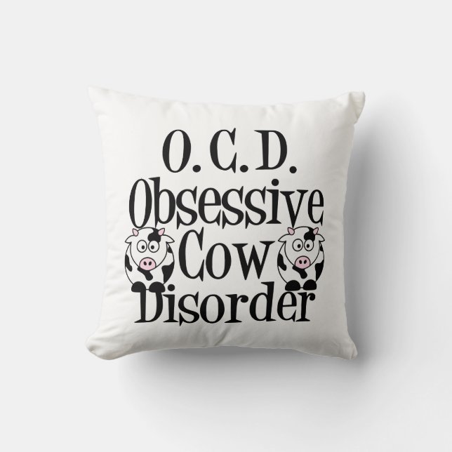 Funny Cow Throw Pillow (Front)