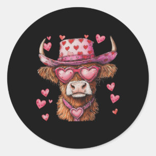 Funny Cow Valentine Mens Womens Kids Classic Round Sticker