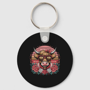 Funny Cow Valentines Day For Girls Women Cow Lover Keychain