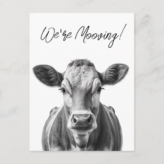 Funny Cow We're Mooving Moving Announcement  (Front)