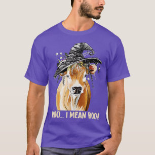 Funny Cow Witch Halloween Moo I Mean Boo - 12 T-Shirt
