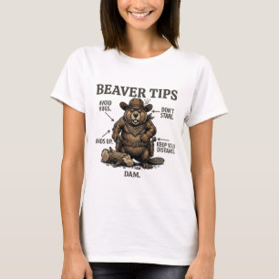 Funny Cowboy Beaver Tips Wild West Vintage  T-Shirt