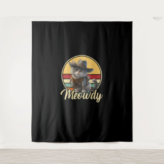 Funny Cowboy Cat Mashup Meow Howdy Kitten Lovers M Tapestry