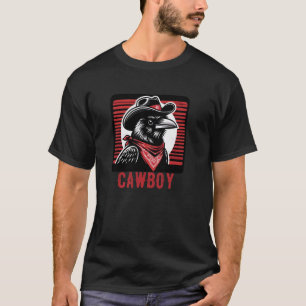 Funny Cowboy Crow, Western Style Bird with Bandana T-Shirt