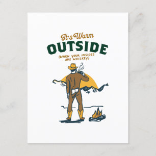 Funny Cowboy Drinking Whiskey Enclosure Card