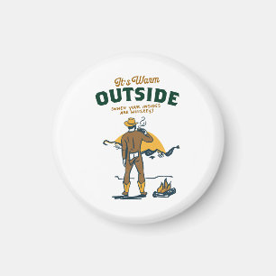 Funny Cowboy Drinking Whiskey Magnet