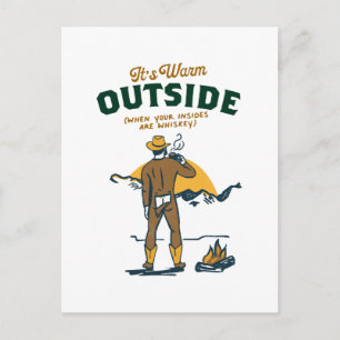 Funny Cowboy Drinking Whiskey Postcard
