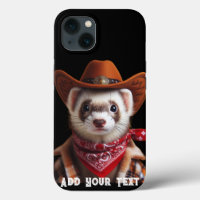 Funny Cowboy Ferret Western Style