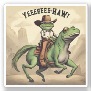 Funny cowboy frog riding freaky horse personalized