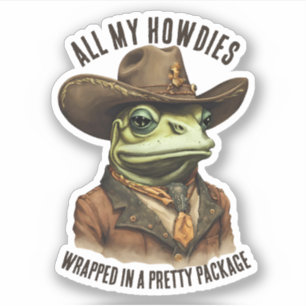 Funny cowboy frog western howdy personalized
