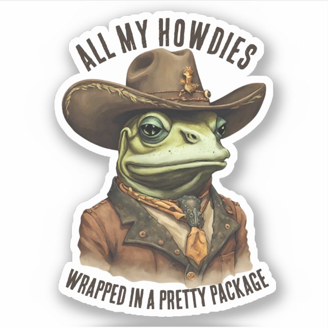 Funny cowboy frog western howdy personalized (Front)