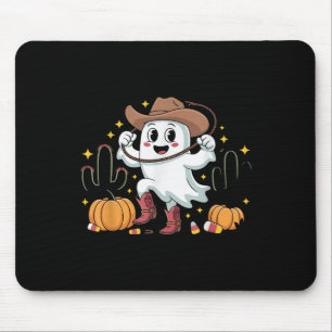 Funny Cowboy Halloween Ghost Western Fall For Spoo Mouse Pad