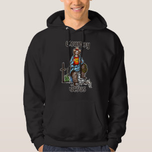 Funny Cowboy Jesus Religious Christian Hoodie