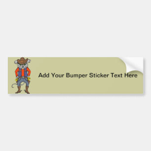 Funny Cowboy Mouse Bumper Sticker