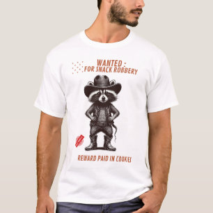 Funny Cowboy Raccoon T-Shirt – Wanted For Snack Ro