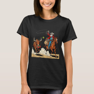 Funny Cowboy Santa Christmas Holiday Western Style T-Shirt