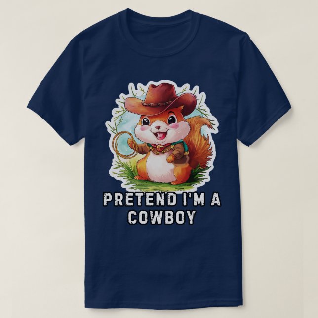 Funny Cowboy Squirrel TShirt (Design Front)