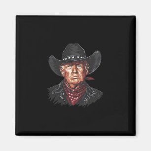Funny Cowboy Western Donald Trump Us Flag Election Magnet