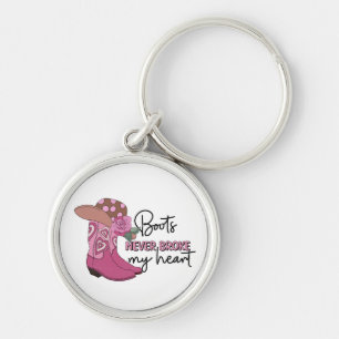 Funny Cowgirl Boots Broke Heart Western Line Dance Keychain