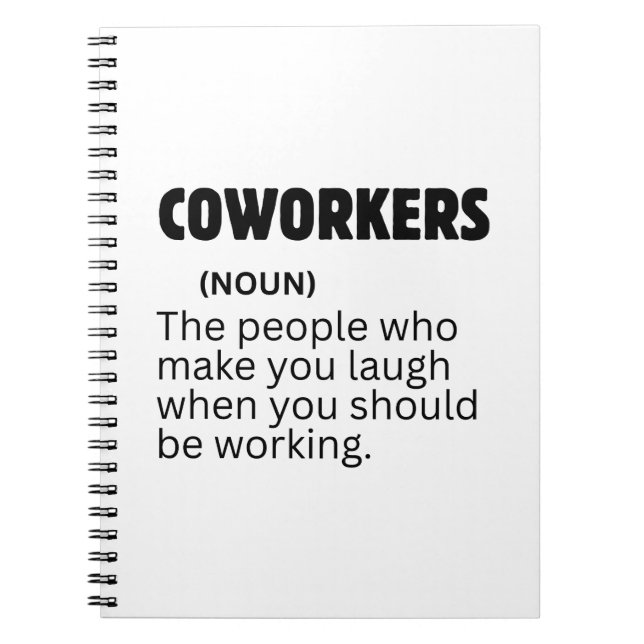 Funny Coworker Definition Sarcastic Office Humour Notebook (Front)