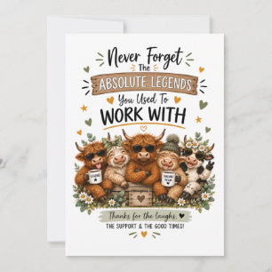 Funny Coworker Leaving Card Highland Cow Goodbye