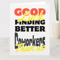 Funny Coworker Leaving Card, Humourous Going