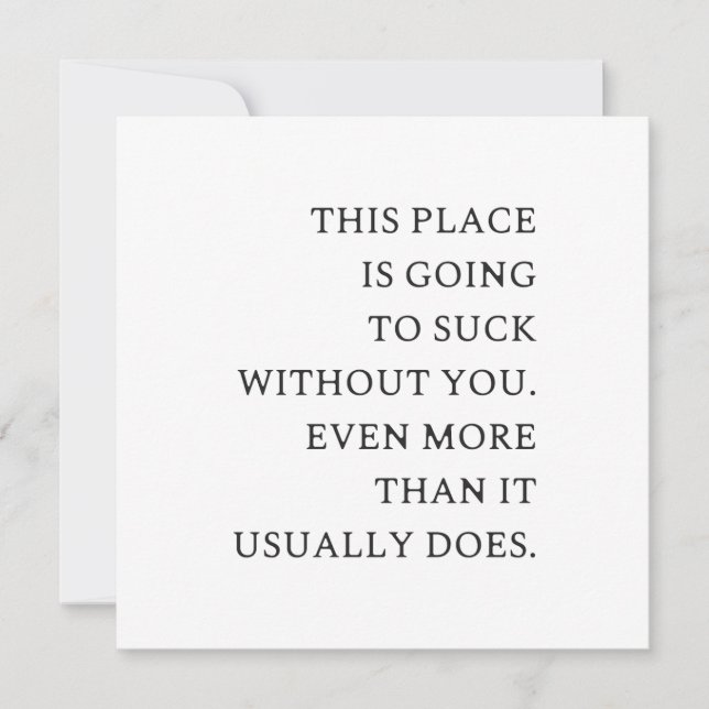 Funny CoWorker Leaving- Funny New Job  Invitation (Front)