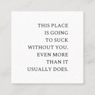 Funny CoWorker Leaving- Funny New Job Square Business Card