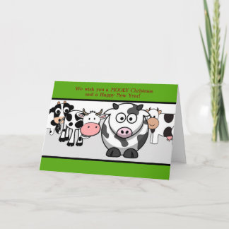 Funny Cows Christmas Holiday Card