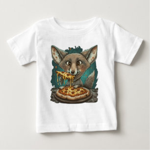 Funny coyote eating pizza baby T-Shirt