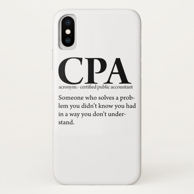 Funny CPA Certified Public Accountant Definition Case-Mate iPhone Case (Back)