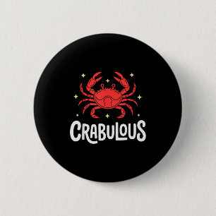 Funny Crab Art For Men Women Kids Crabby Crabbing 2 Inch Round Button