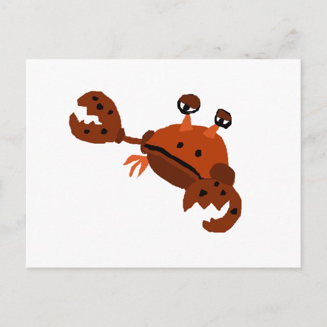 Funny Crab Beach Art Postcard (Front)